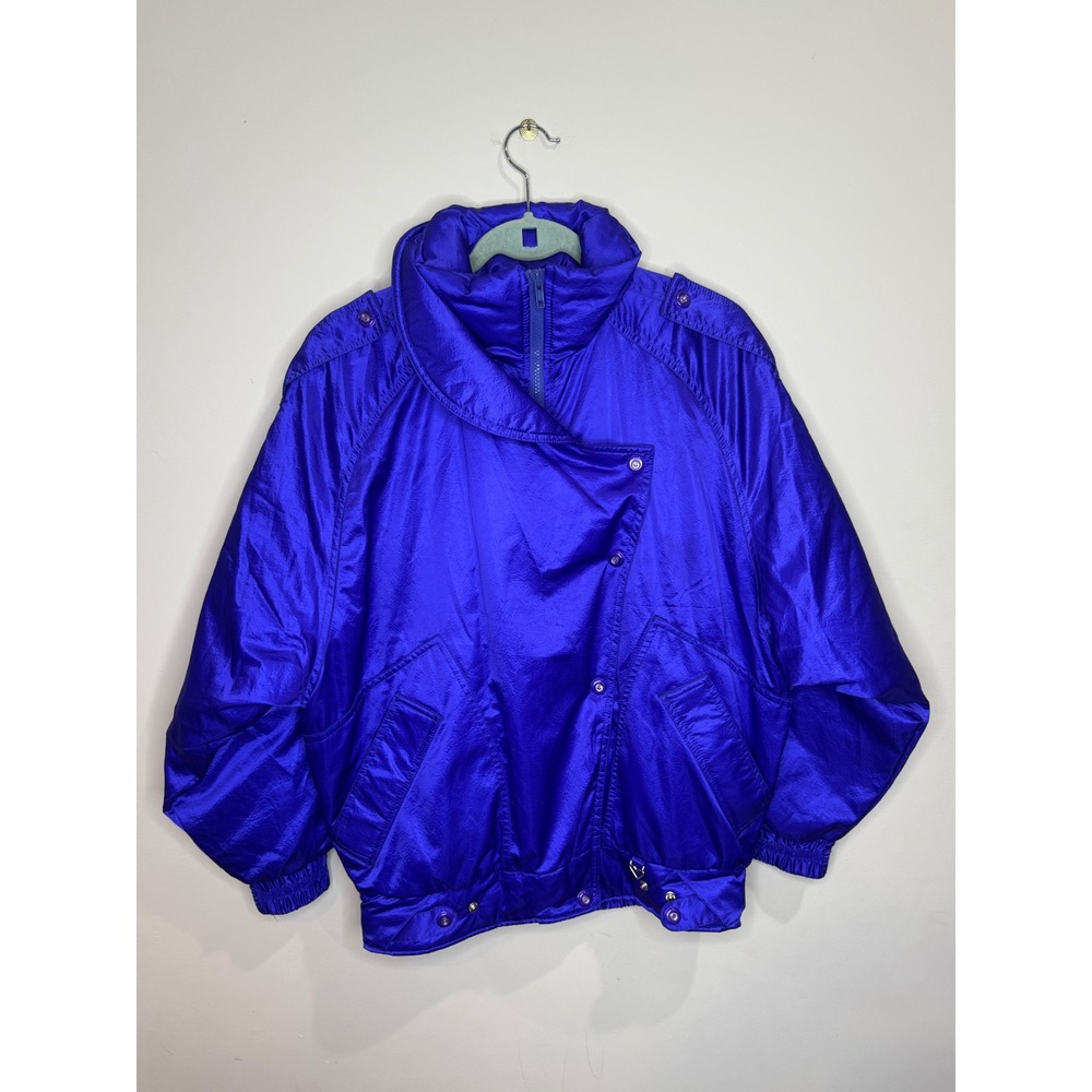 Vintage Obermeyer Sport Hyper Form Jacket Electric Blue Sz 8 Ski Womens